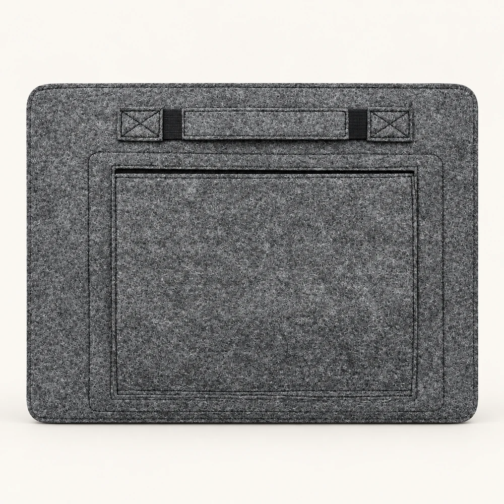 Grey Felt Carry-Handle Laptop Sleeves